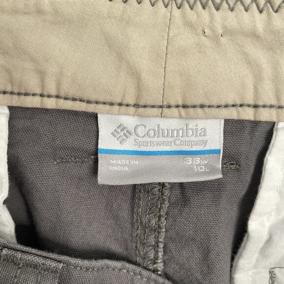 Columbia Mens 38 Chino Shorts 10” Inseam Regular Fit Gray Outdoor Fishing Pocket - Picture 7 of 9